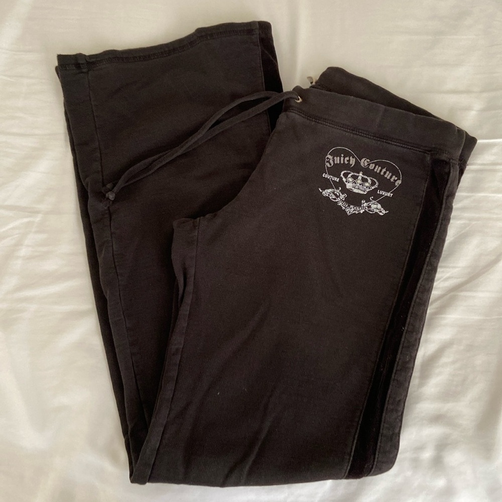Juicy couture black sweats sweat pants sz M y2k